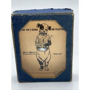 Vintage 40's AC Gilbert Hungry Pup Two Bones on a Platter Dexterity Game